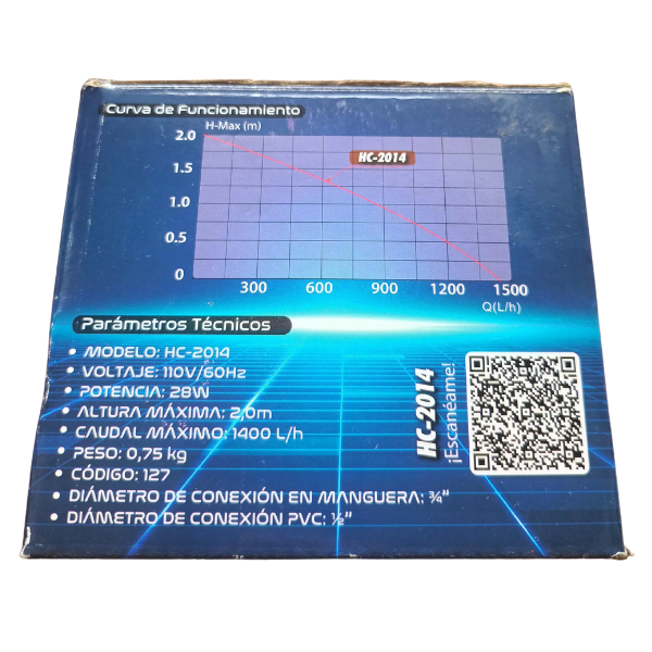 HC-2014 Bomba Sumergible 2.0 m 1400L/h