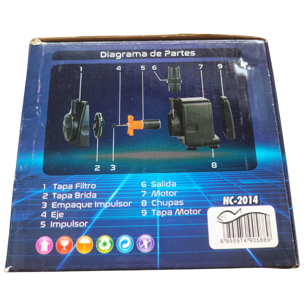 HC-2014 Bomba Sumergible 2.0 m 1400L/h